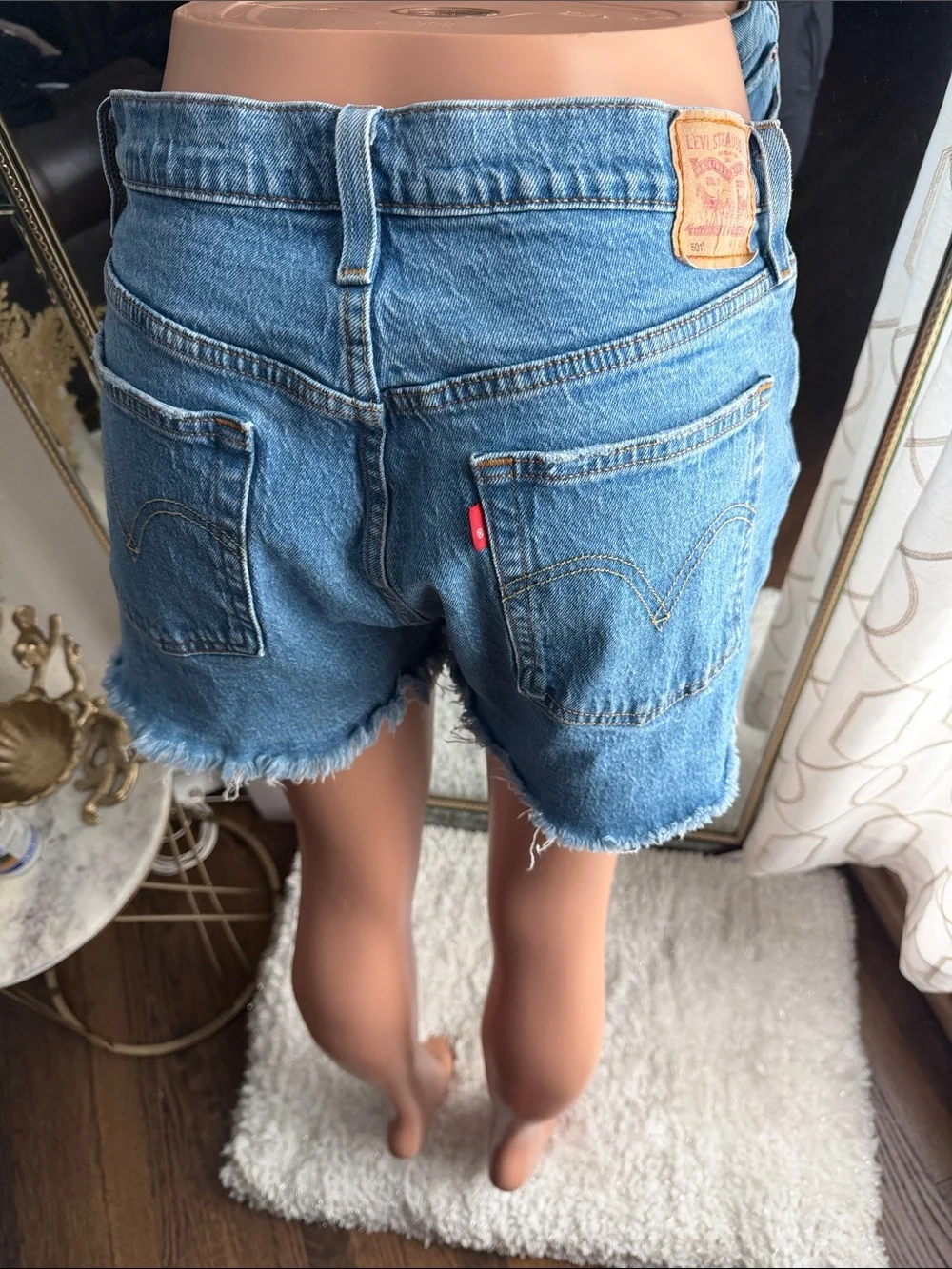 Levi's Medium Blue Denim Cutoff Shorts